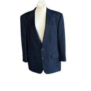 Baumler Austrian Navy Blue 100% Italian Wool Sports Coat Blazer Size 44R
